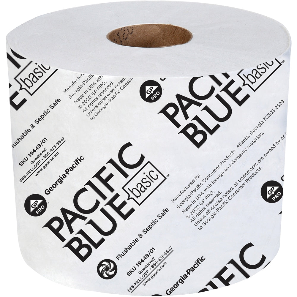 Envision Georgia Pacific 2 Ply Toilet Paper, 95% Recycled, 1000 Sheets Per Roll, Pack Of 48 Rolls