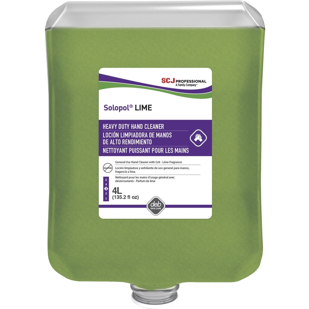 SC Johnson Dispenser Refill Hand Soap Cartridge, 1.1 Gallon, Lime Scent, Green, Carton Of 4