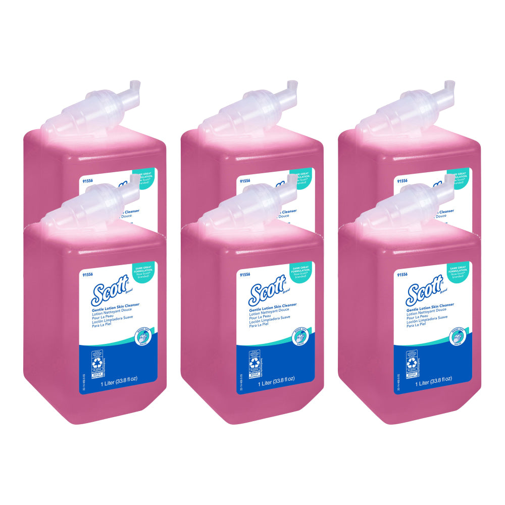 Scott Gentle Lotion Skin Cleanser - Lotion - 1.06 quart - For Normal Skin - pH Balanced Push Pump - 6 / Carton