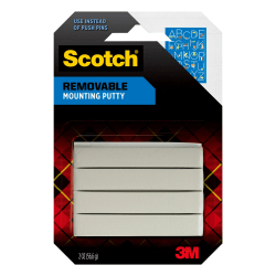 Scotch Removeable Mounting Putty, 2 oz, 1 Pack, White, Holds up to 1 lb, Multi-Surface Use