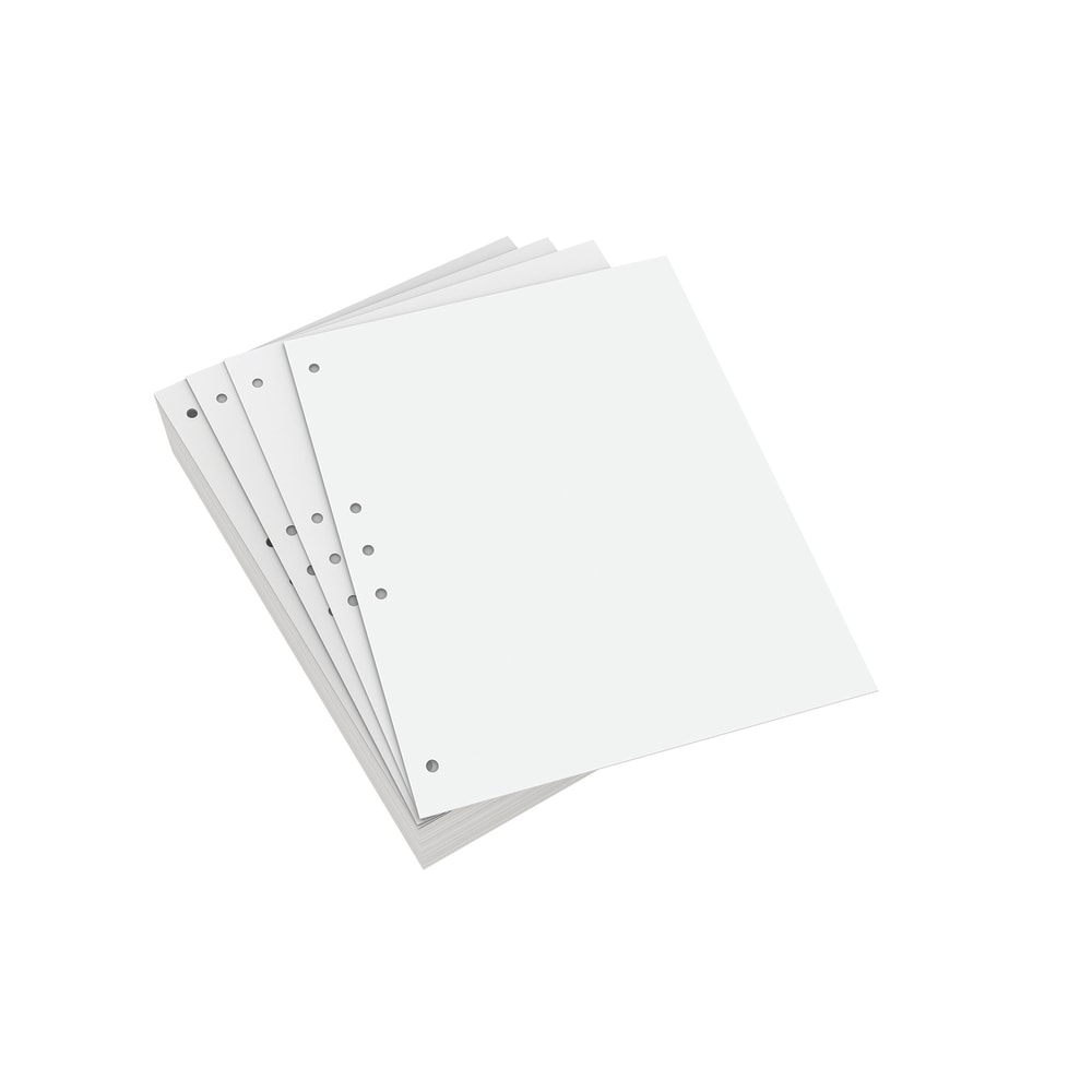 Lettermark Custom Cut Sheets, 5 Reams, Letter Size (8 1/2in x 11in), 2500 Sheets Total, Prepunched Left, 5-Hole, 20 Lb, 500 Sheets Per Ream