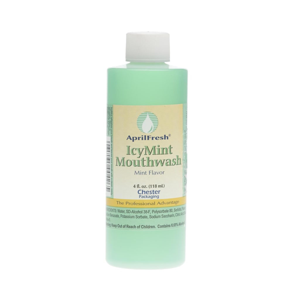 Medline IcyMint Mouthwash, 4 Oz, Green, Case Of 60