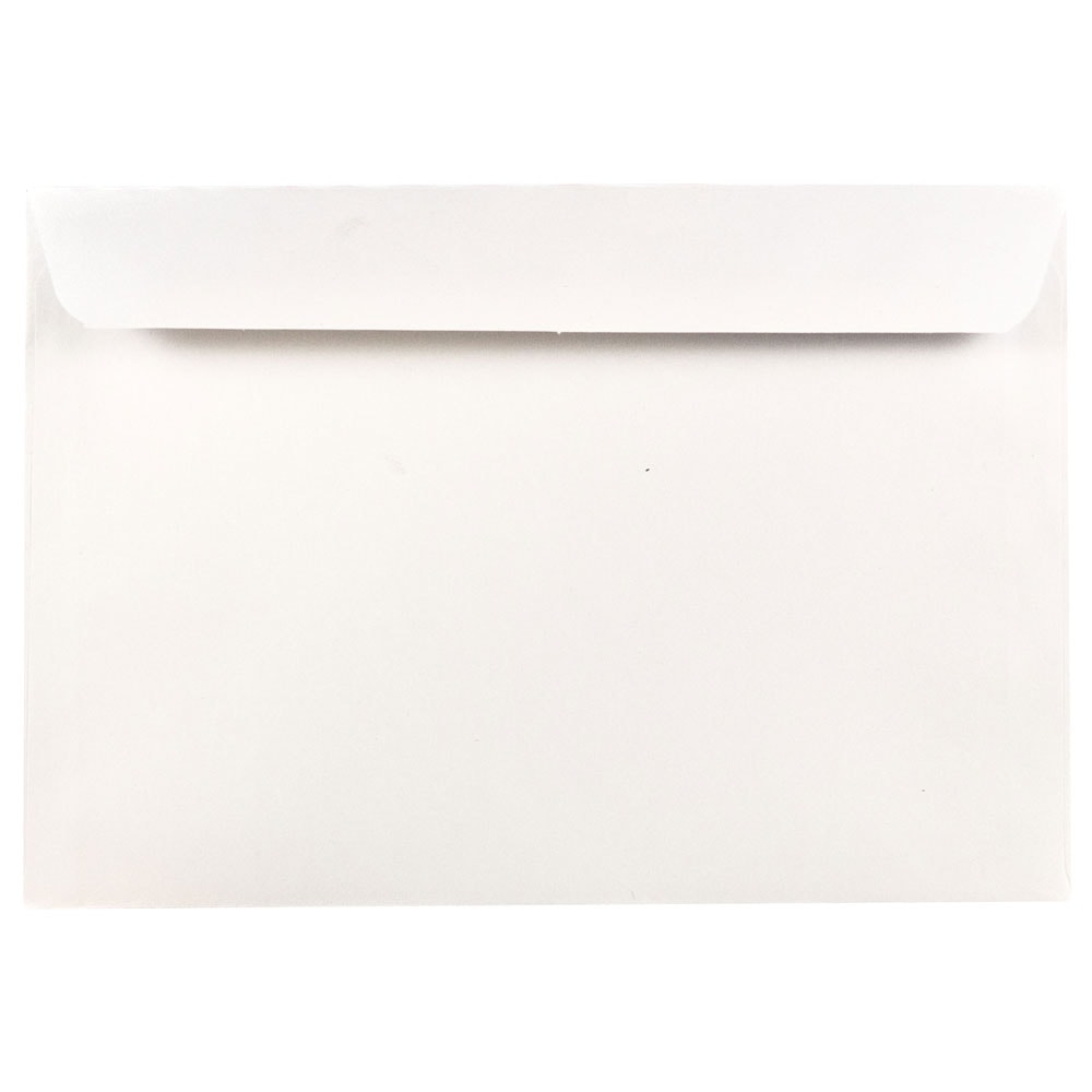 JAM Paper Booklet Envelopes, 6 1/2in x 9 1/2in, Gummed Seal, White, Pack Of 25