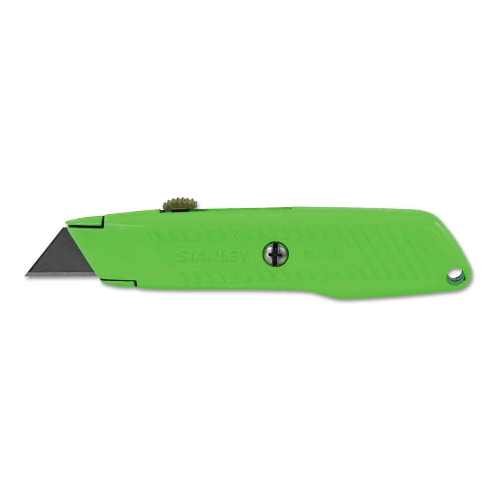 Black+Decker Interlock High Viz Retractable Utility Knife, 5 7/8 in L, Carbon Steel, Green