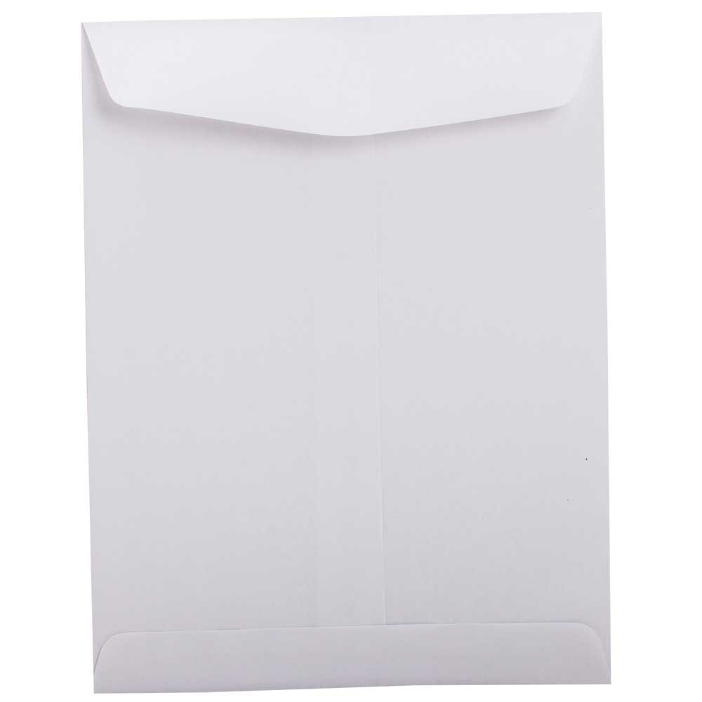 JAM Paper Open-End 8 3/4in x 11 1/4in Catalog Envelopes, Gummed Seal, White, Pack Of 25