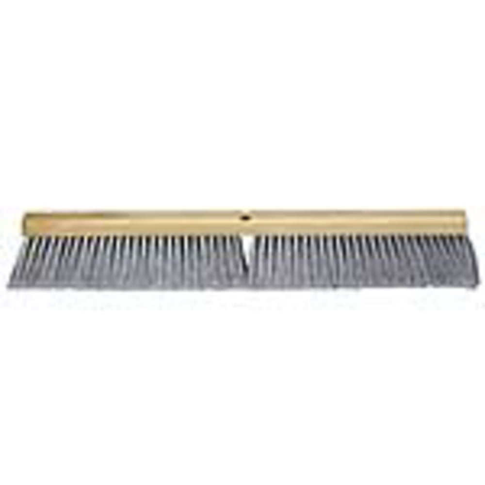 Pro Line 24in Push Broom, Flagged Polypropylene, Gray