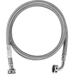 Certified Appliance Accessories Braided Stainless Steel Washing Machine Hose with Elbow - 72in - Silver, Stainless Steel - WM72SSL