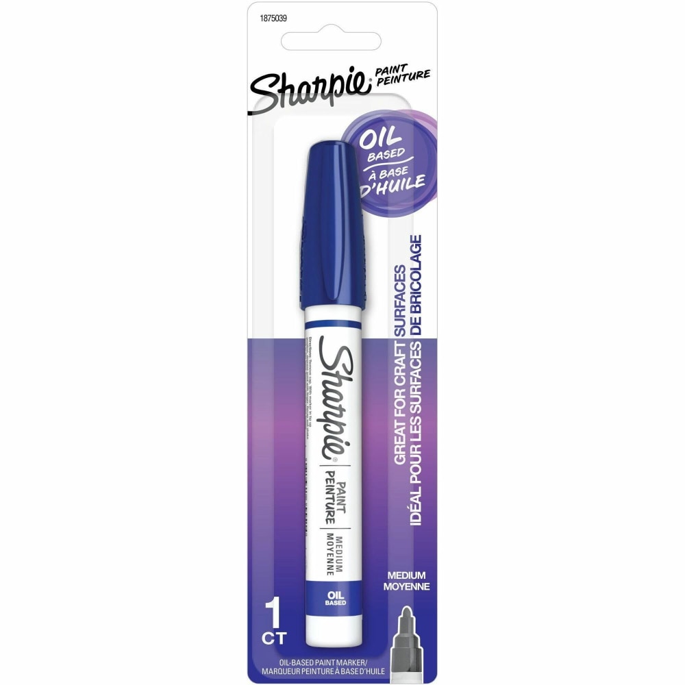 Sharpie Oil-Based Paint Marker - Medium Marker Point - Blue Ink - Oil Based - Metal Barrel