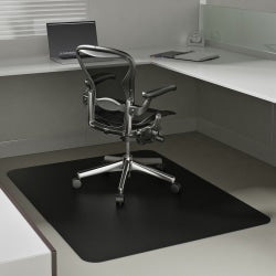 Deflecto Chair Mat For Low-Pile Carpets, For Commercial-Grade Carpeting, 46inW x 60inD, Black