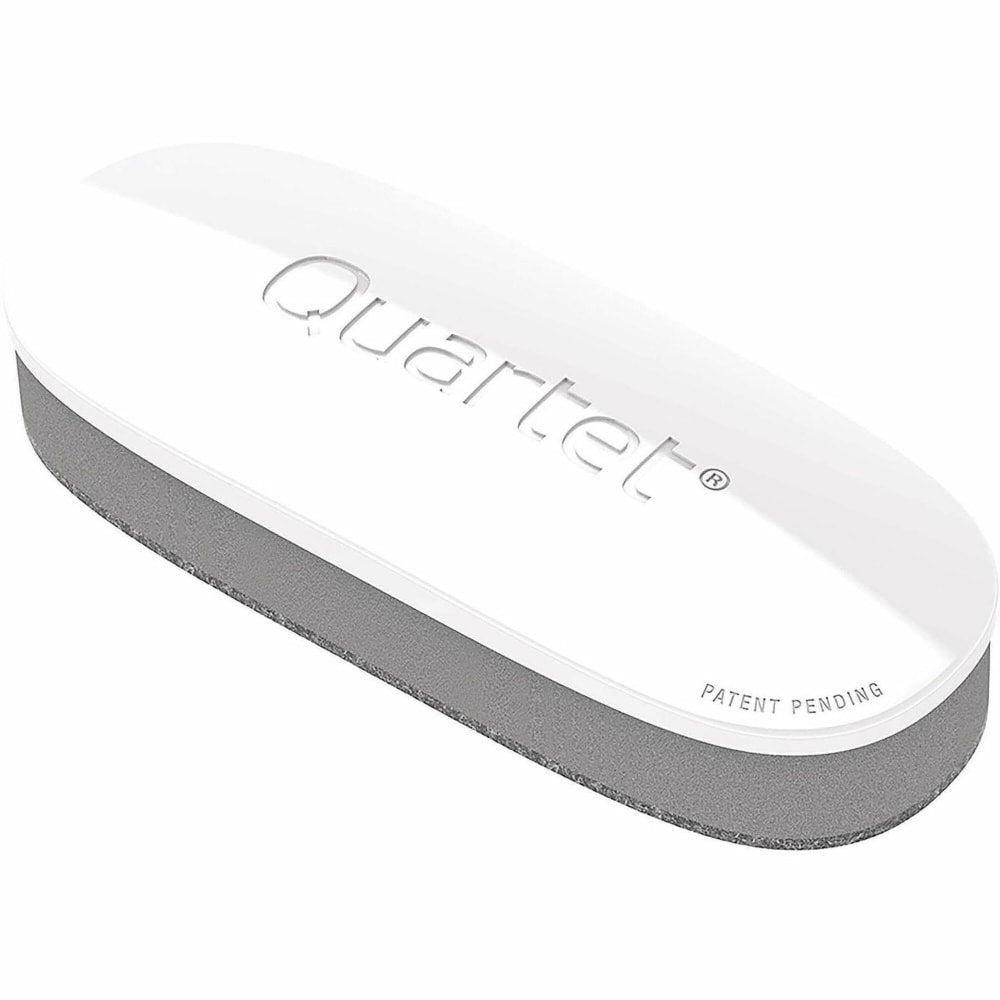 Quartet Dry-Erase Board Eraser, 2in x 5in, White/Silver