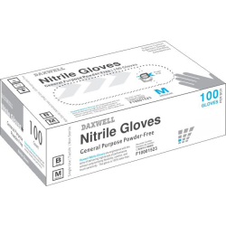 Powder-Free Nitrile Gloves, Medium, Box Of 100