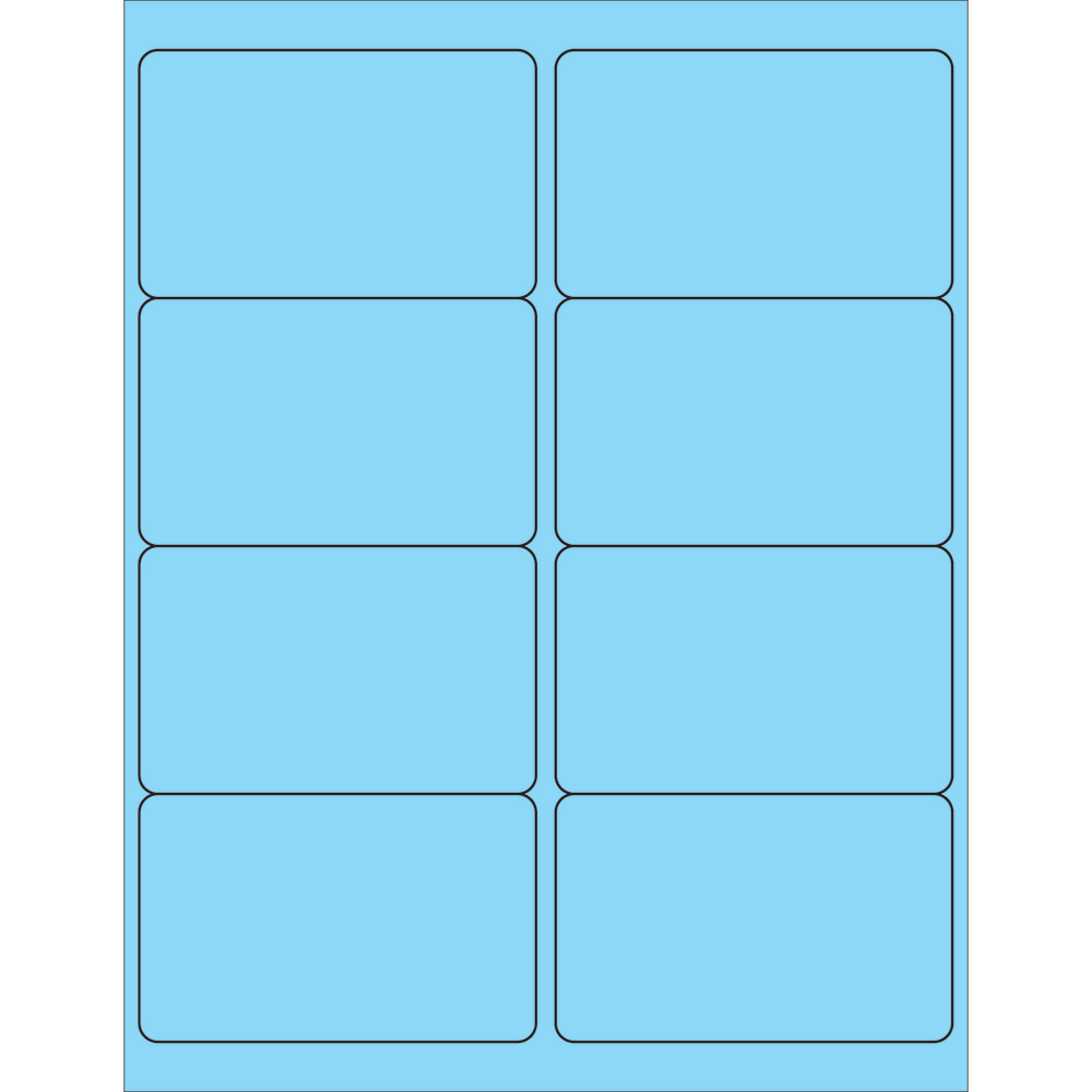 Tape Logic Permanent Labels, LL179BE, Rectangle, 4in x 2 1/2in, Pastel Blue, Case Of 800
