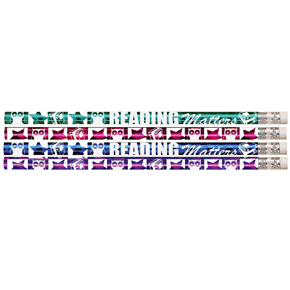 Musgrave Pencil Co. Inc. Motivational Pencils, Reading Matters, 12 Pencils Per Pack, Set Of 12 Packs