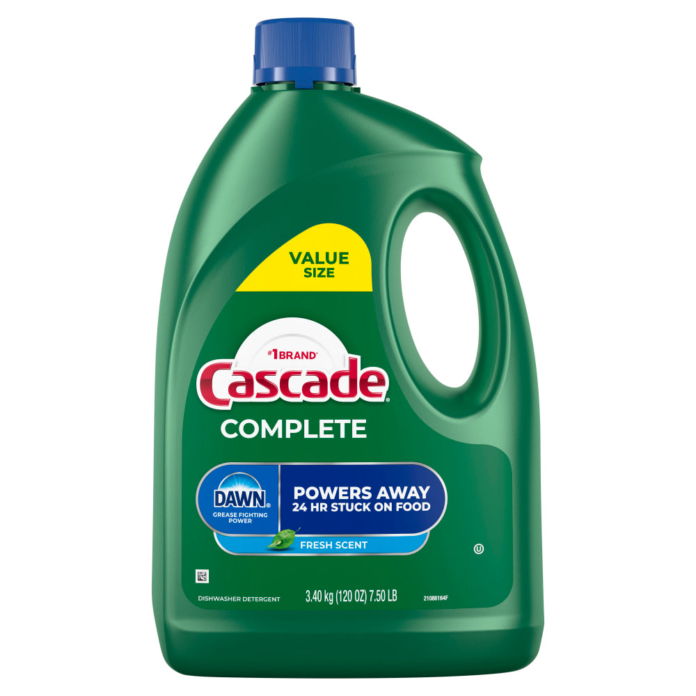 Cascade Complete Gel Dishwasher Detergent, 120 Oz, Fresh Scent, Green