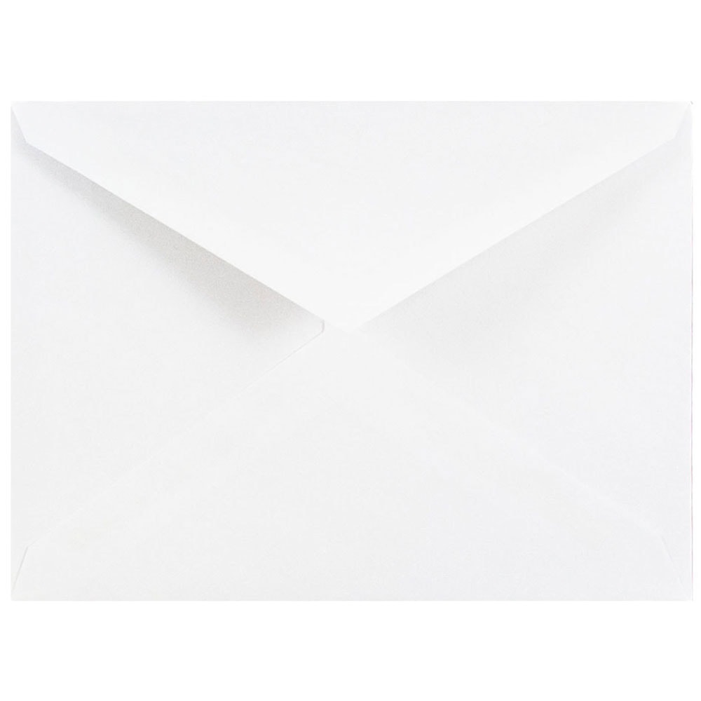 JAM Paper Booklet Envelopes, #4 Bar (A1), V-Flap, Gummed Seal, White, Pack Of 25