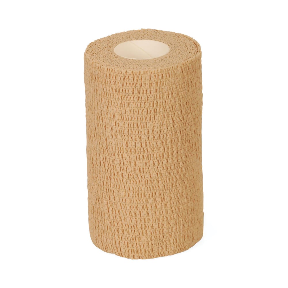 Medline Caring Non-Sterile Latex Self-Adherent Wraps, 3in x 5 Yd., Tan, Pack Of 24