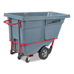 Rubbermaid Commercial BRUTE DURATILT Frame Tilt Truck, Standard Duty, 0.5 cu yd, 850 lb Capacity, Rotomolded Resin/Leakproof Polyethylene, Gray