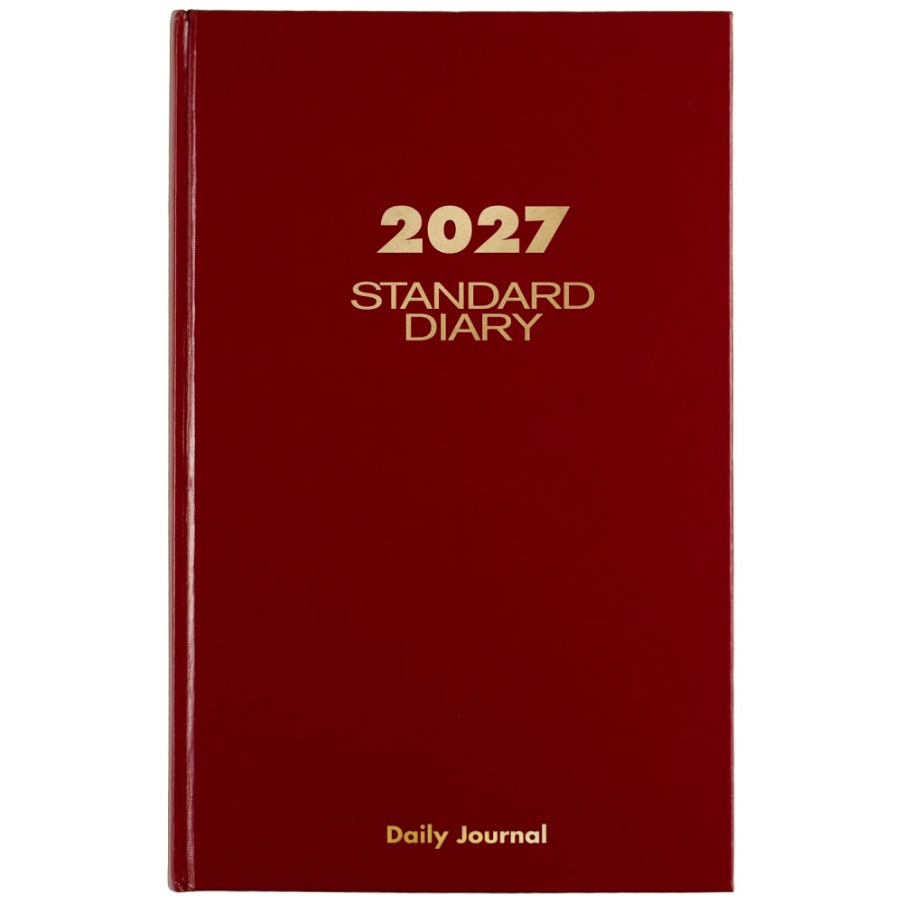 AT-A-GLANCE Standard Diary 2027 Daily Diary with Checklist, Red, Large, 7 3/4in x 12in