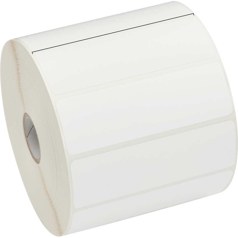 Zebra Z-Select 4000D Thermal Label - 4inx 1 1/4in - Permanent Adhesive - Direct Thermal - White - Paper, Acrylic - 2100 / Roll - Perforated - 12 / Roll