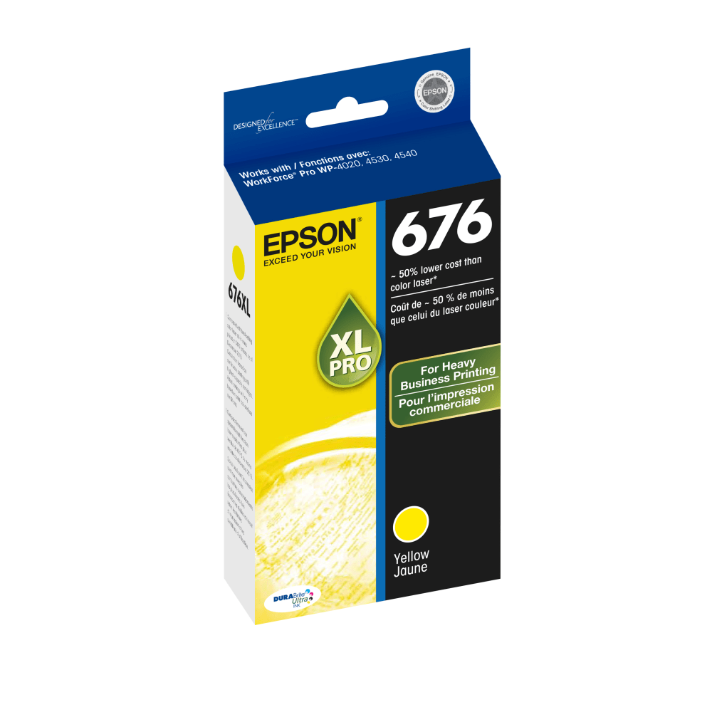Epson 676XL DuraBrite Yellow Ultra-High-Yield Ink Cartridge, T676XLXL420-S