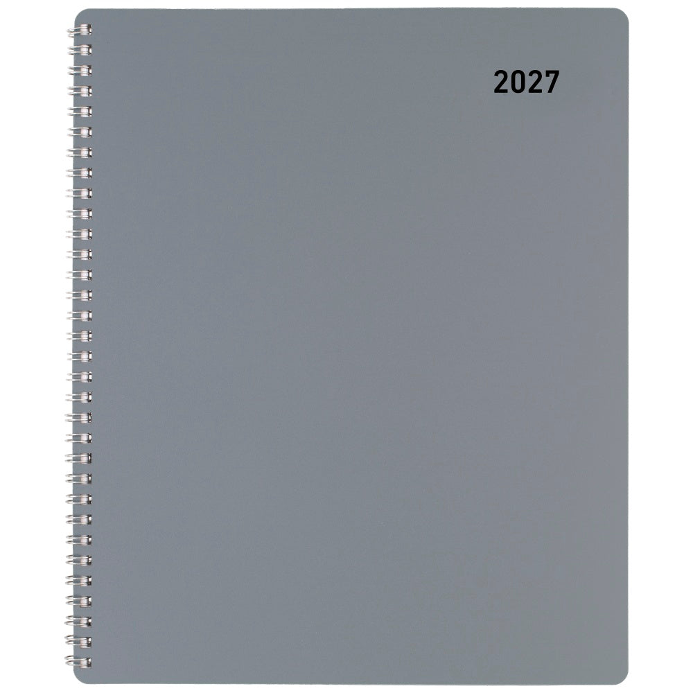 Office Depot Brand Weekly Monthly Appointment Book, 8 1/2in x 11in, Silver, January 2027 to December 2027, OD71053027