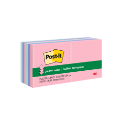 Post-it Greener 100% Recycled Paper Pop Up Notes, 3 x 3 in, 12 Sticky Note Pads, 100 Sheets/Pad, Accordion Sticky Notes, Sweet Sprinkles