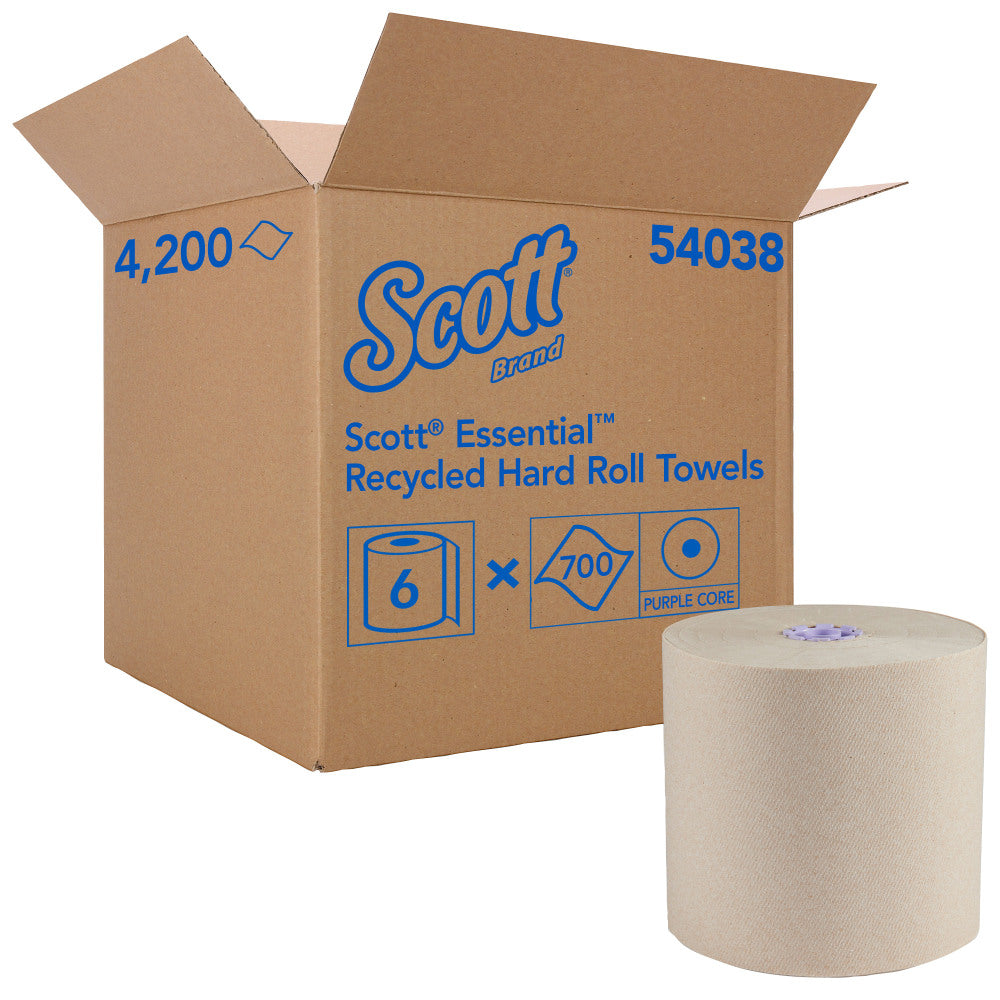 Scott Essential Paper Towel With Absorbency Pockets, Brown, 700ft Per Roll, Case Of 6