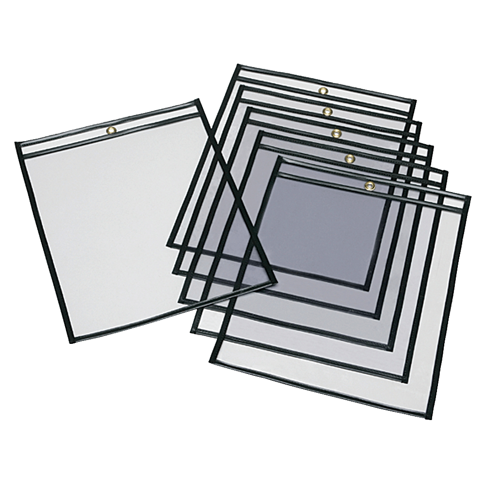 SKILCRAFT #13 Transparent Poly Envelopes, Clear/Black, Pack Of 25 (AbilityOne 7510-01-647-7926)