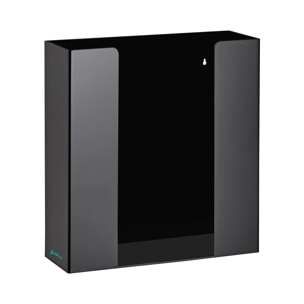 Alpine AdirMed Double Box Capacity Acrylic Glove Dispenser, 10-13/16inH x 10-1/4inW x 3-1/2inD, Black