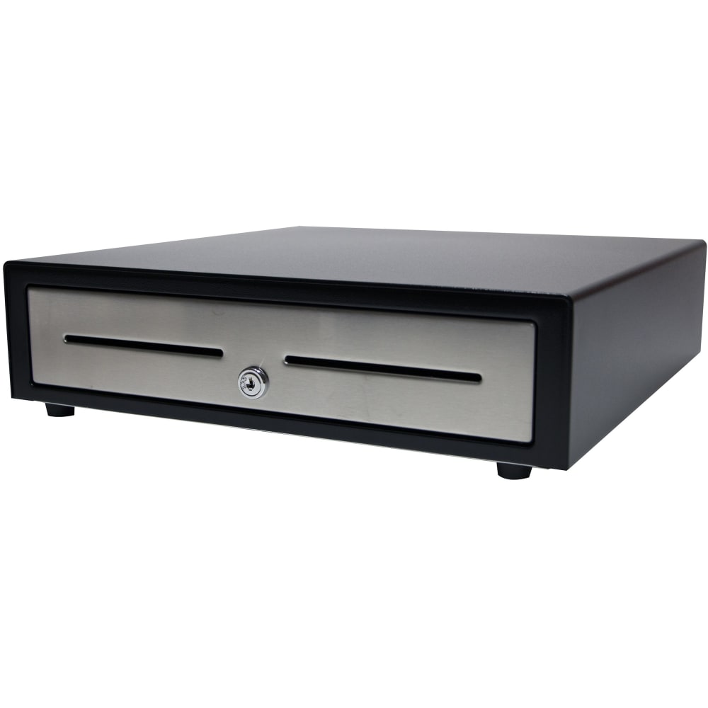 APG Cash Drawer Vasario Series Cash Drawer, 5 Bill, 5 Coin, 2 Media SlotPrinter Driven, Black, 4.3inH x 16.2inW x 16.3inD