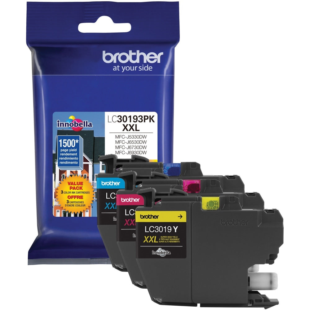Brother LC30193PK Original Ink Cartridge - Cyan, Magenta, Yellow - Inkjet - Super High Yield - 1500 Pages Cyan, 1500 Pages Magenta, 1500 Pages Yellow