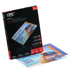 Swingline GBC EZUse Laminating Pouches, Letter Size, 10 Mil, Clear, 50/Pack