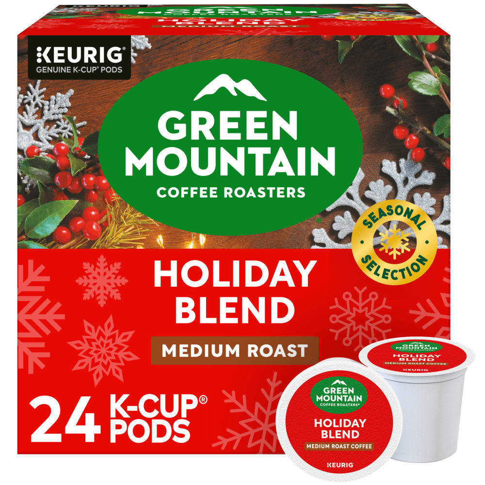 Green Mountain Coffee Roasters Single-Serve Coffee K-Cup Pods, Holiday Blend, Carton Of 24