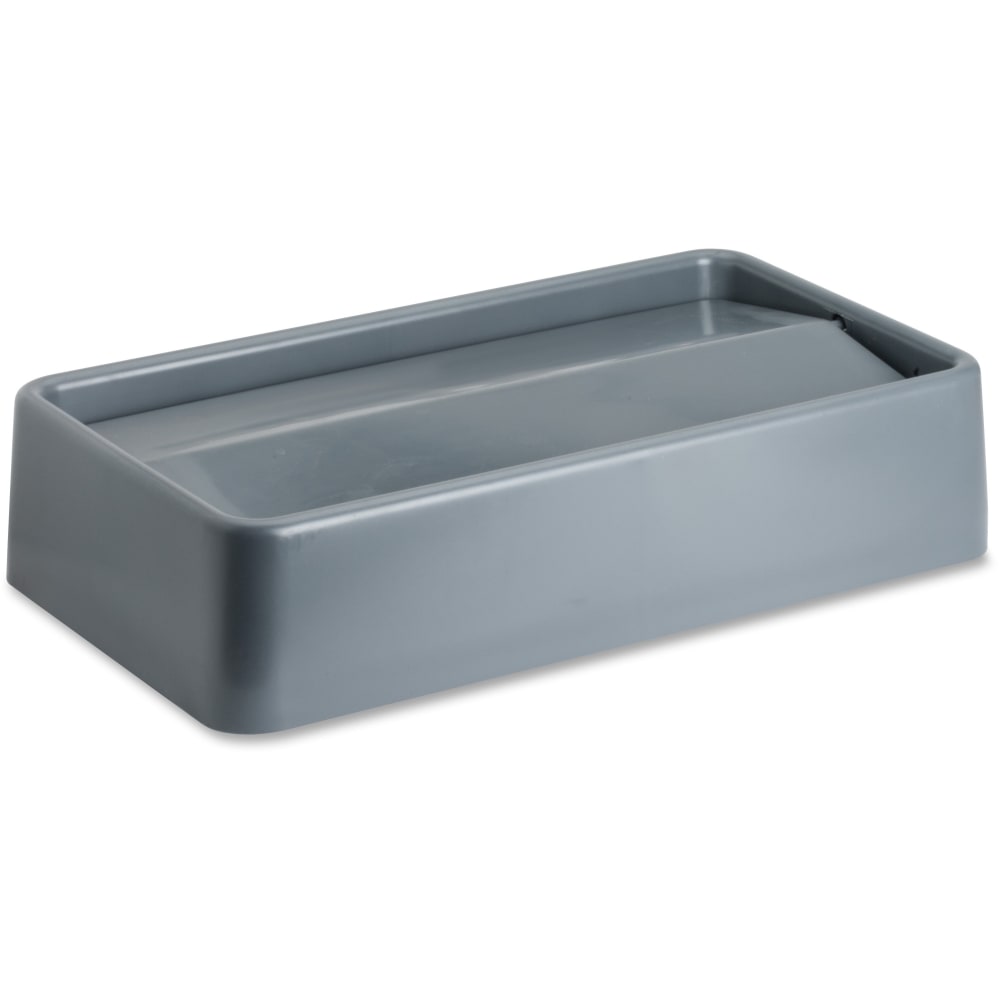 Genuine Joe Space-Saving Container Swing Lid - Rectangular - Gray - 1 Each