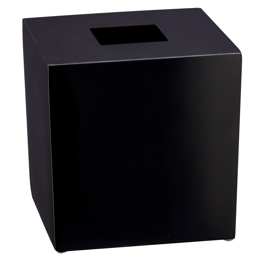Erwyn Products Brilliance Boutique Tissue Box Covers, 5-7/8inH x 5-3/4inW x 5-3/4inL, Black, Total Qty 8