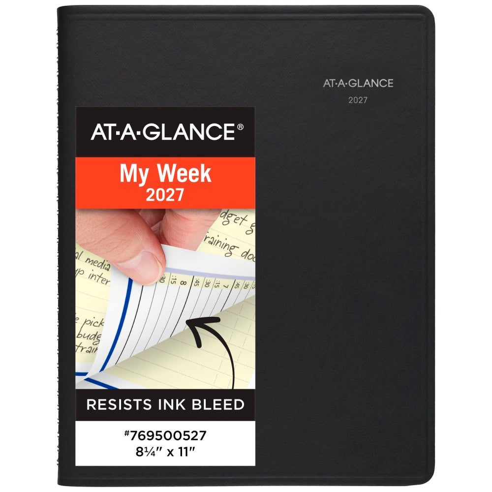 AT-A-GLANCE QuickNotes 2027 Weekly Monthly Appointment Book Planner, Black, Large, 8 1/4in x 11in