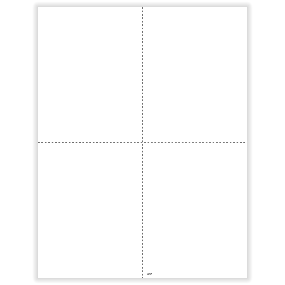 ComplyRight W-2/1099 Blank Tax Form, Recipient Copy Only (No Backer), 4-Up (Box), Pack of 500, 5221B25