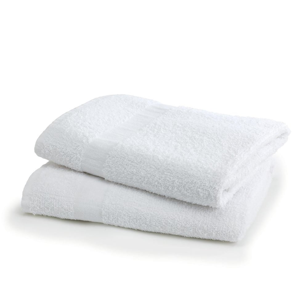 Medline Interblend Bath Towels, 24in x 48in, 8 Lb, White, Pack Of 12