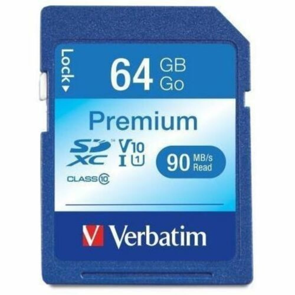 Verbatim Premium UHS-I Class 10 SDXC Memory Card, 64GB