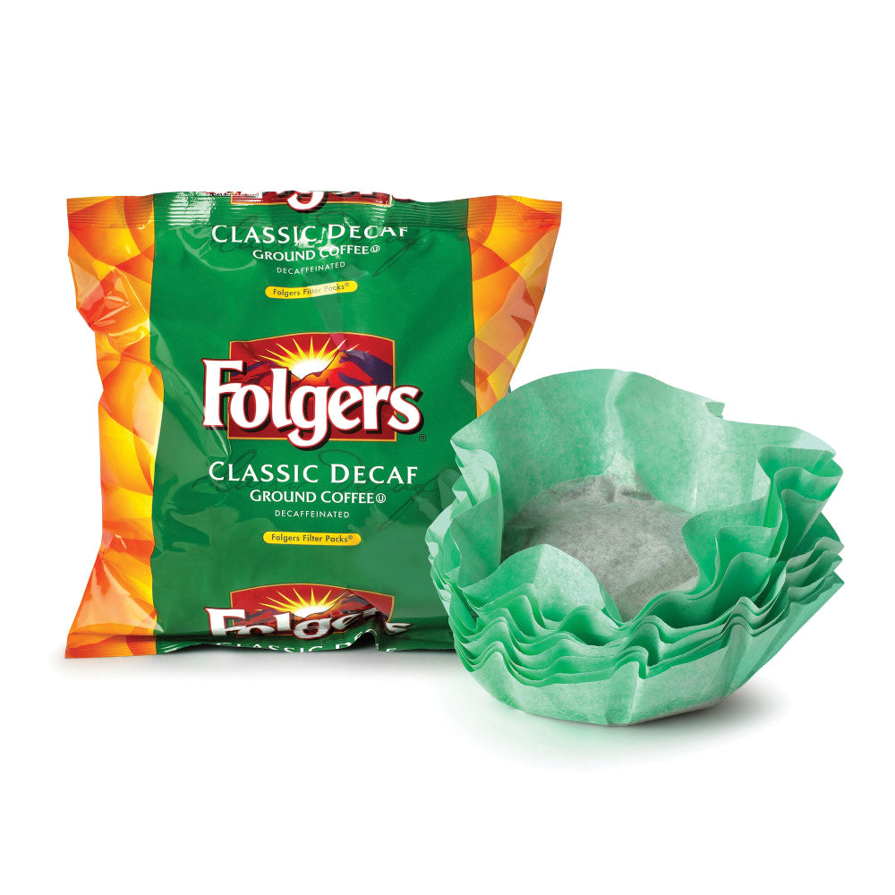 Folgers Classic Roast Decaffeinated Coffee Filter Packs, 0.9 Oz., Box Of 40