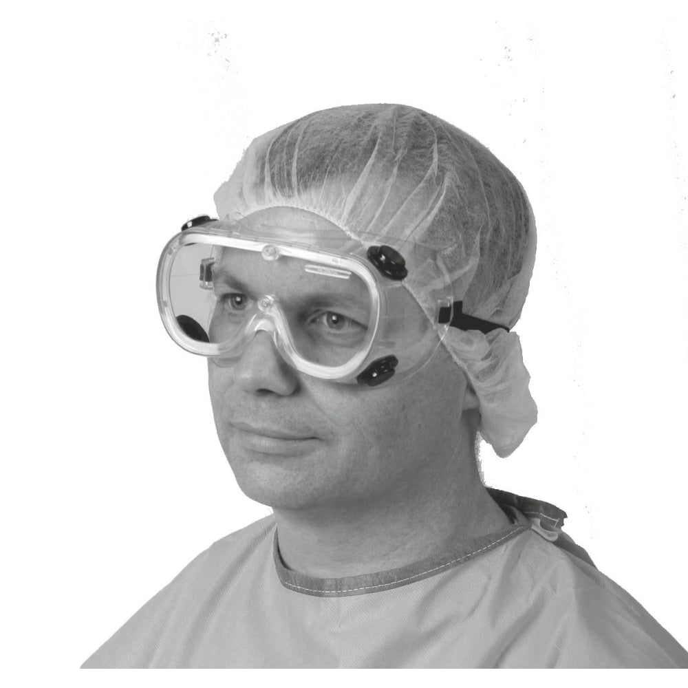 Medline Fluid Protective Goggles Clear Lenses, Standard, Large, Pack Of 36