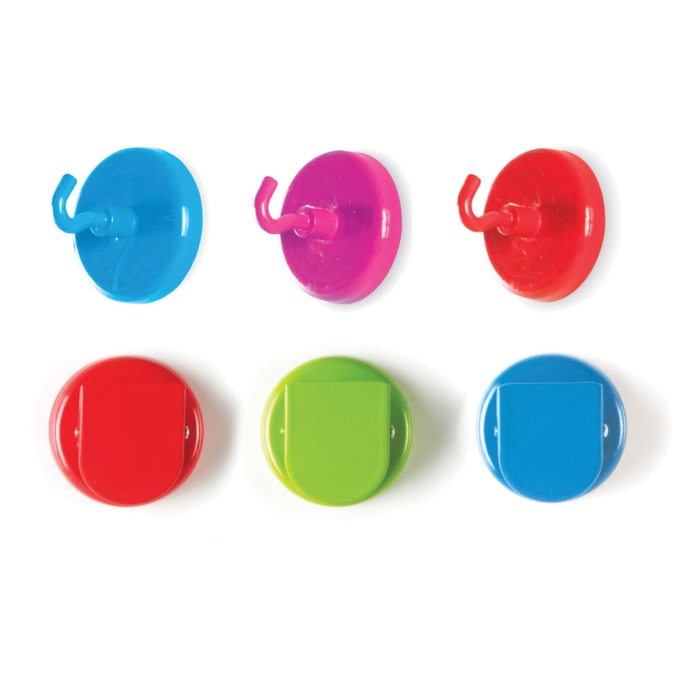 Learning Resources Super Strong Magnetic Clips And Hooks, 1.5 Inch, Assorted, Set Of 6