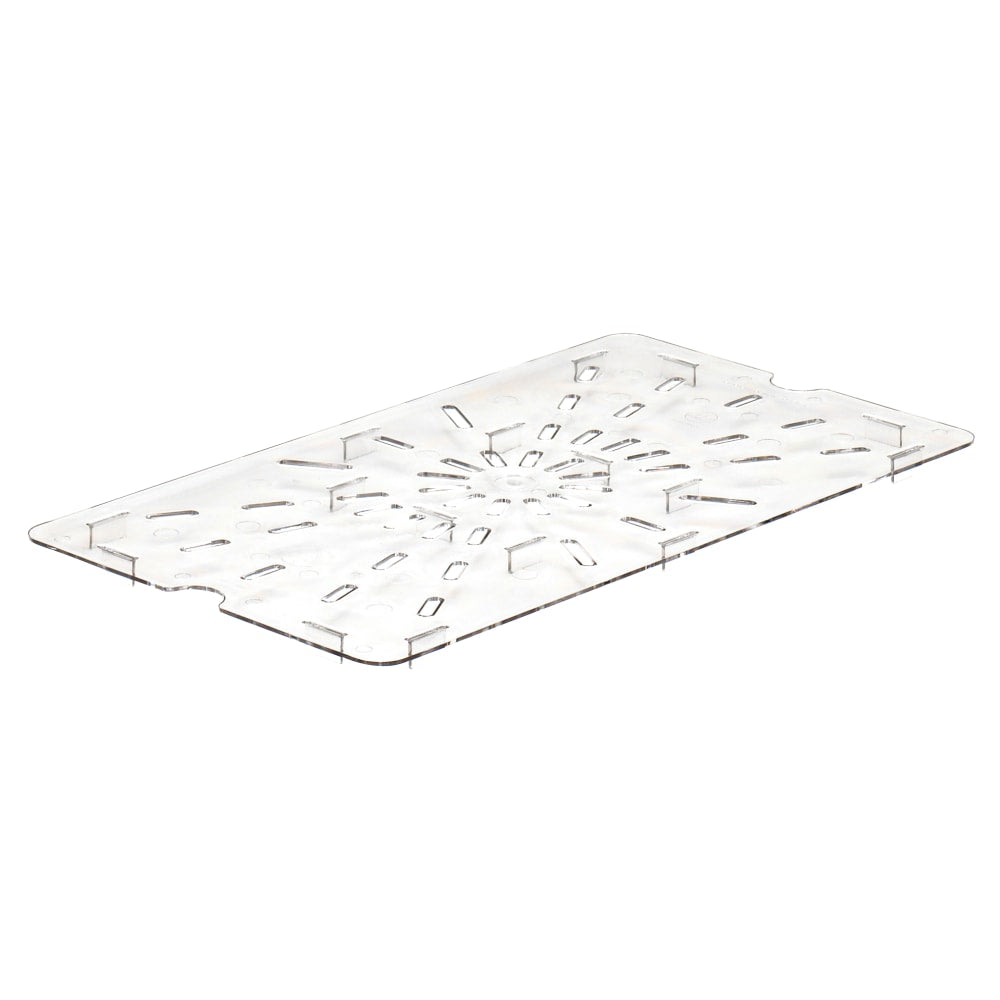 Cambro Camwear GN 1/1 Drain Shelves, 9/16inH x 18-5/16inW x 10-5/16inD, Clear, Pack Of 6 Shelves