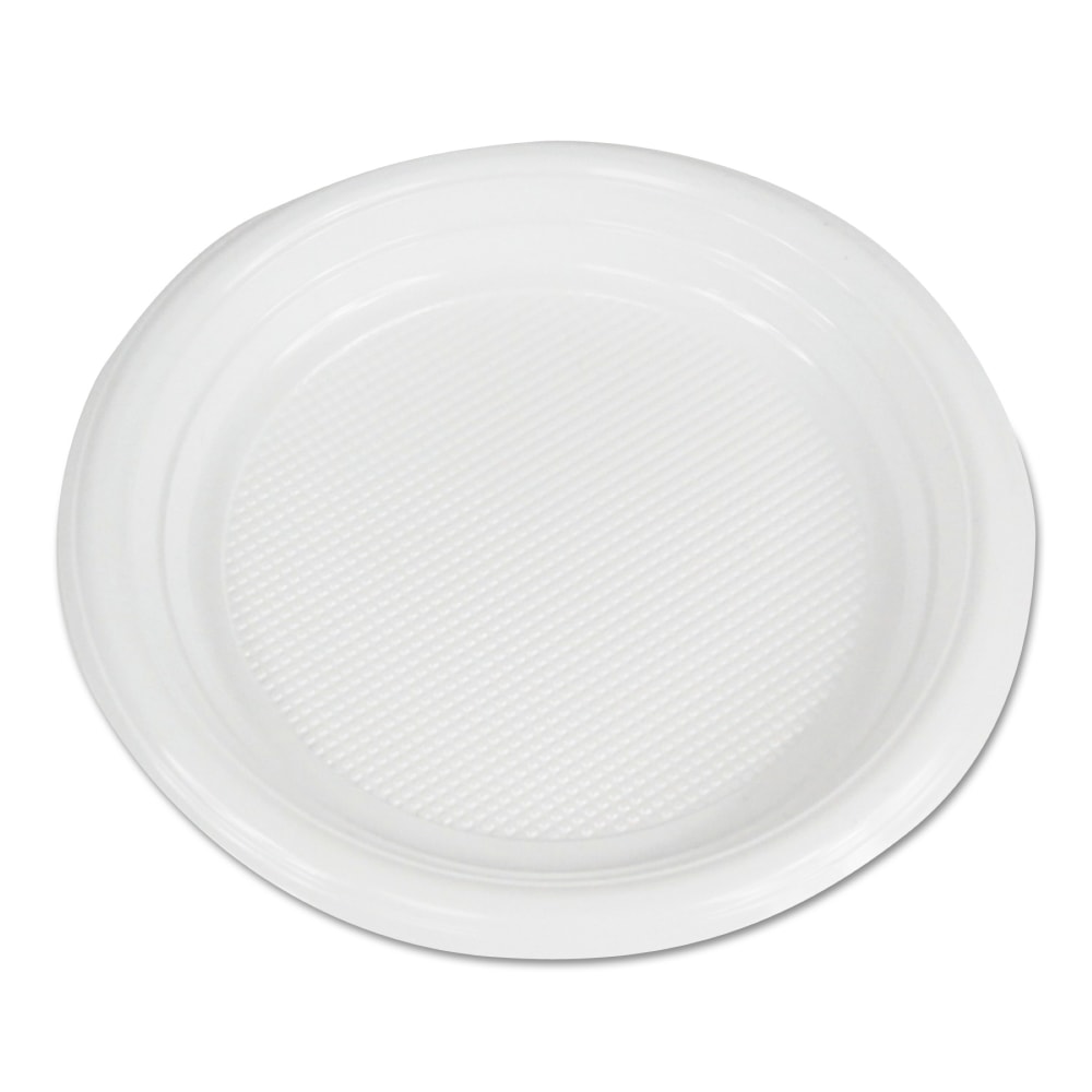 Boardwalk Hi-Impact Plastic Plates, 6in, White, Carton Of 1,000 Plates