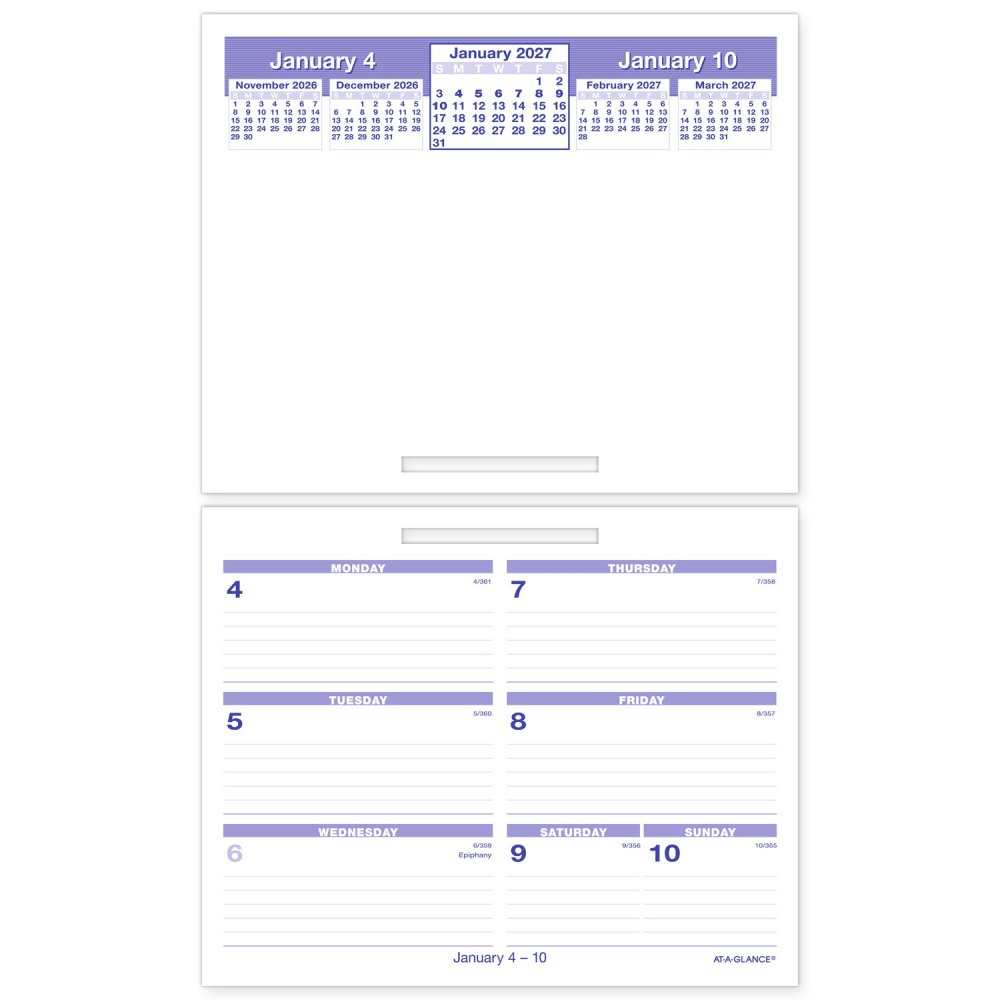 AT-A-GLANCE FLIP-A-WEEK 2027 Weekly Desk Calendar Refill, Small, 5 1/2in x 7in