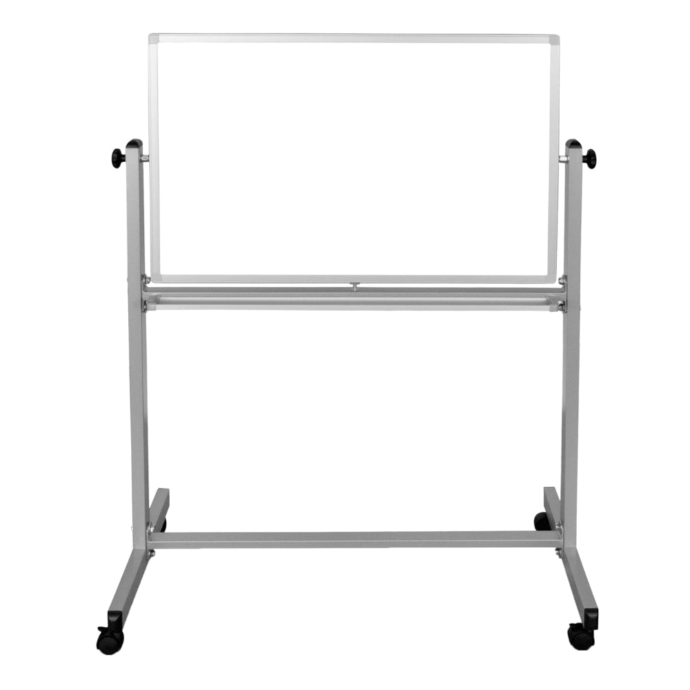 Luxor Magnetic Dry-Erase Whiteboard, 39in x 53 1/2in, Aluminum Frame With Silver Finish