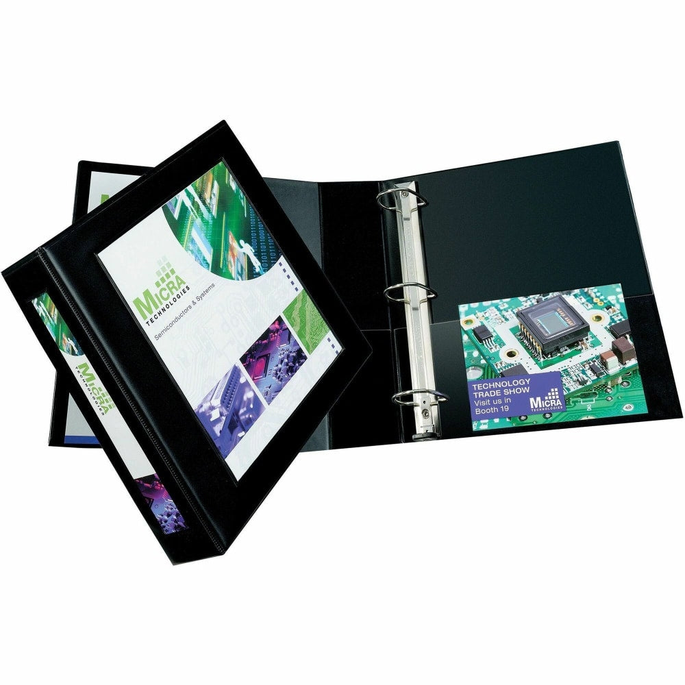 SKILCRAFT Framed View Binder - 2in Binder Capacity - Letter - 2in Ring - Fastener(s): D-Ring - Pocket(s): Internal - Black - Pocket, Easy Insert Spine