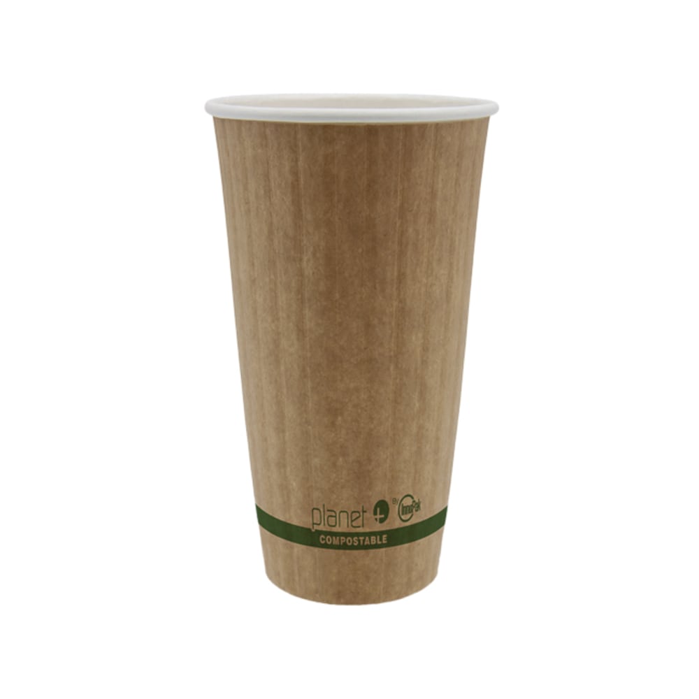 StalkMarket Planet+ Compostable Hot Cups, Double Wall, 20 Oz, Brown, Pack Of 600 Cups