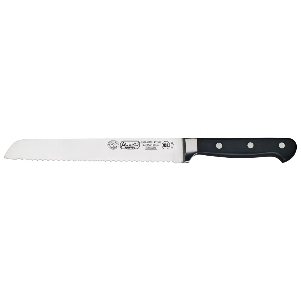 Winco Acero Bread Knife, 8in, Silver/Black