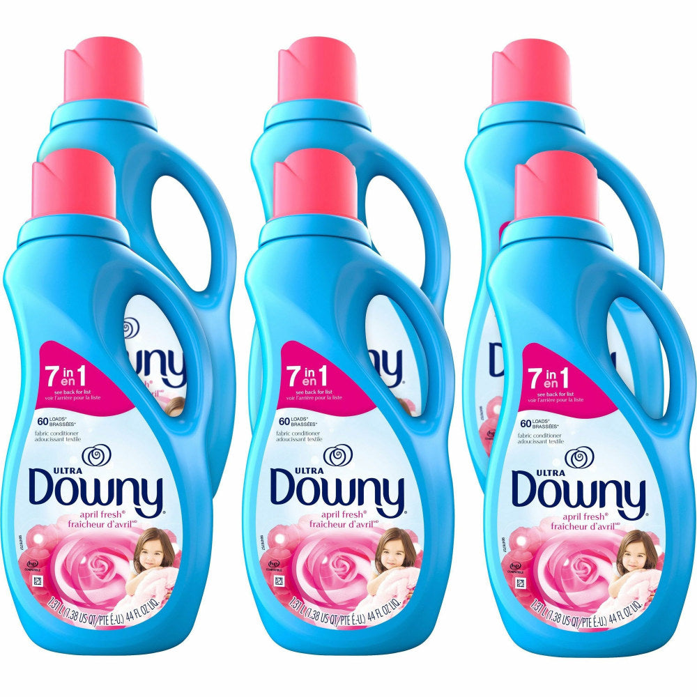 Downy Ultra Fabric Conditioner, 44 Oz, April Fresh Floral Scent, Carton Of 6 Bottles
